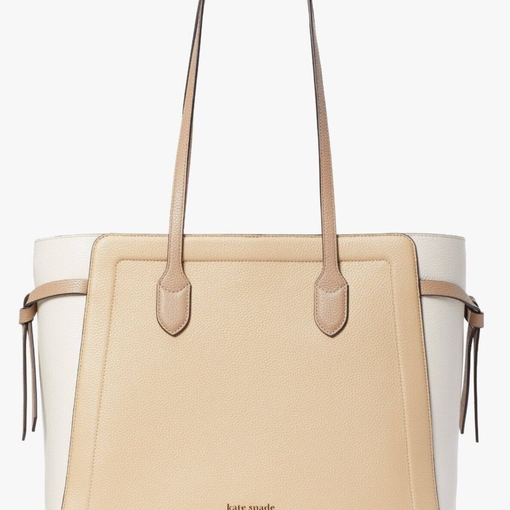 Kate Spade Beige and White Tote Bag